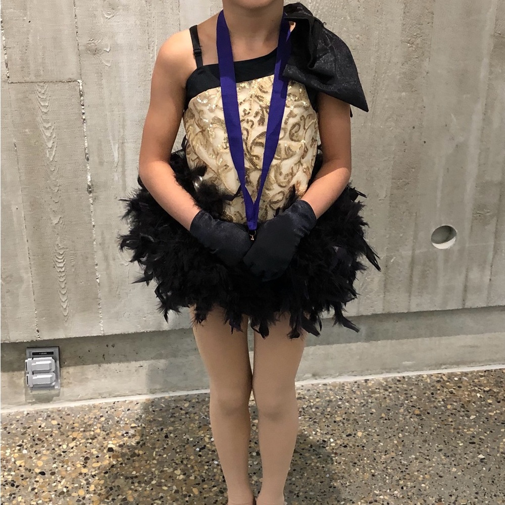 Elegant Black and Gold Kids Costume
